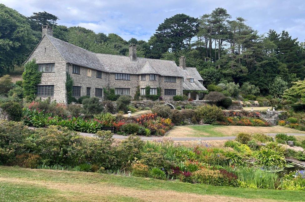 Brown grass at Coleton Fishacre house