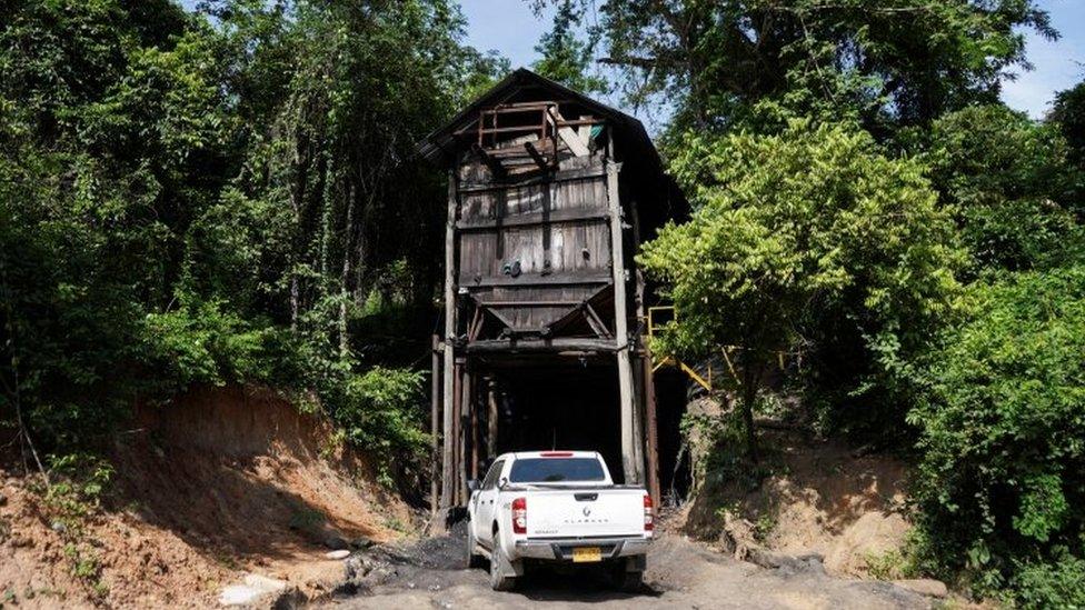 A general view of the mine entrance where 14 miners were trapped after an explosion in Zulia, Colombia June 1, 2022.