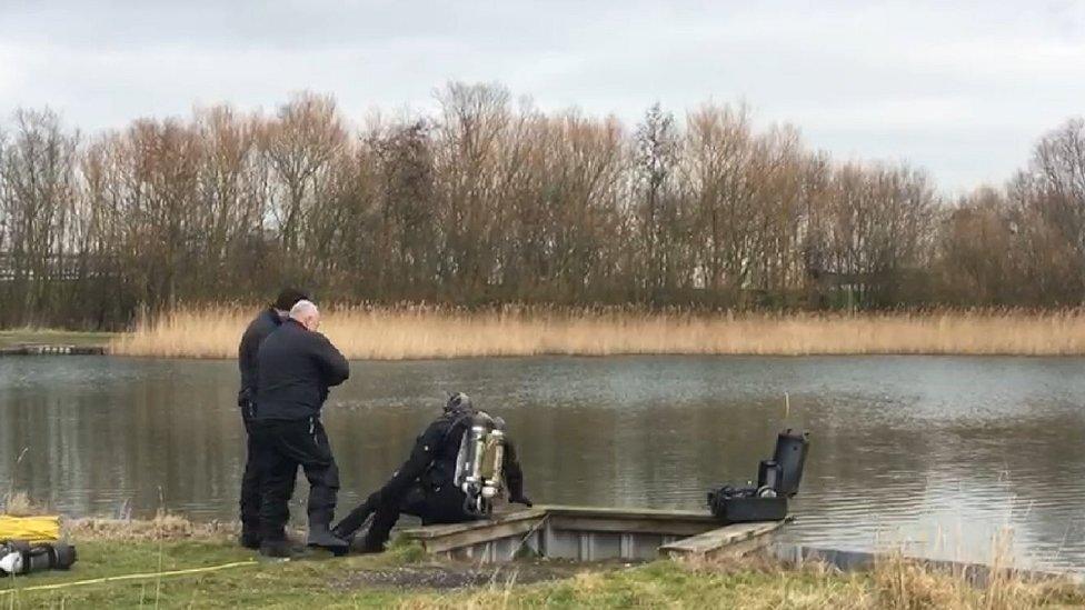 Divers at Oak Road Pond