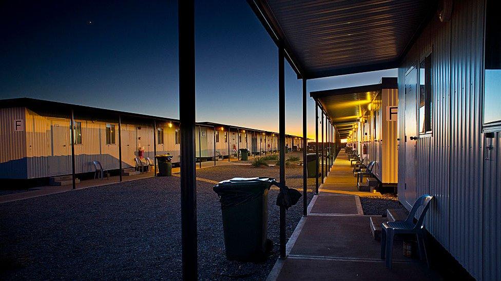 Village-style camp accommodation at a mining site