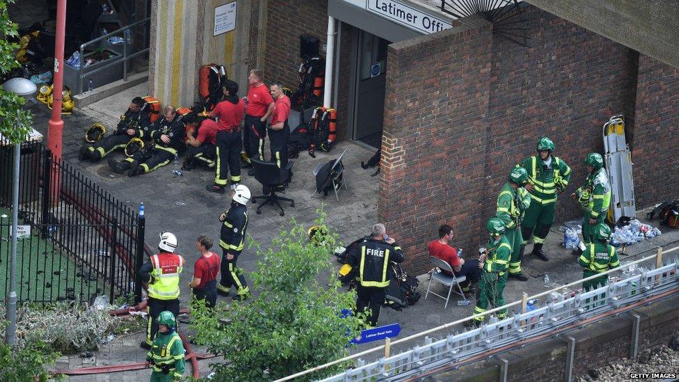 Emergency services at Grenfell Tower