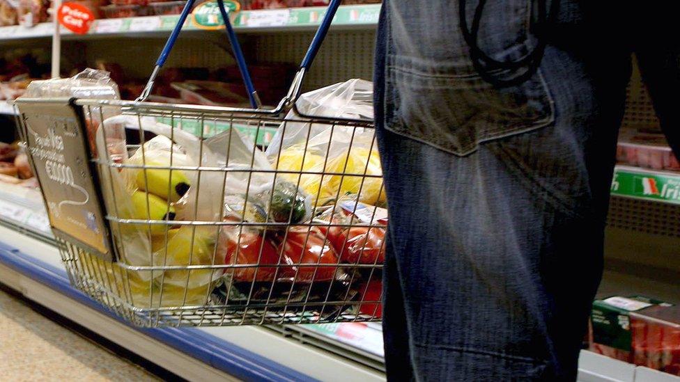 Shopper with his groceries