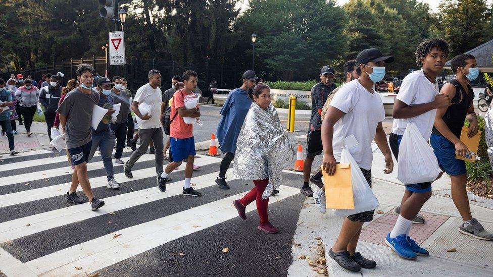 Venezuelan migrants in Washington