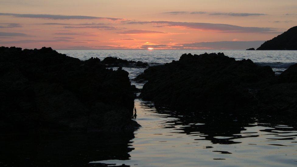 Lisa Hooton, from Llanddeusant, Anglesey, took this picture of the sun setting at Church Bay.