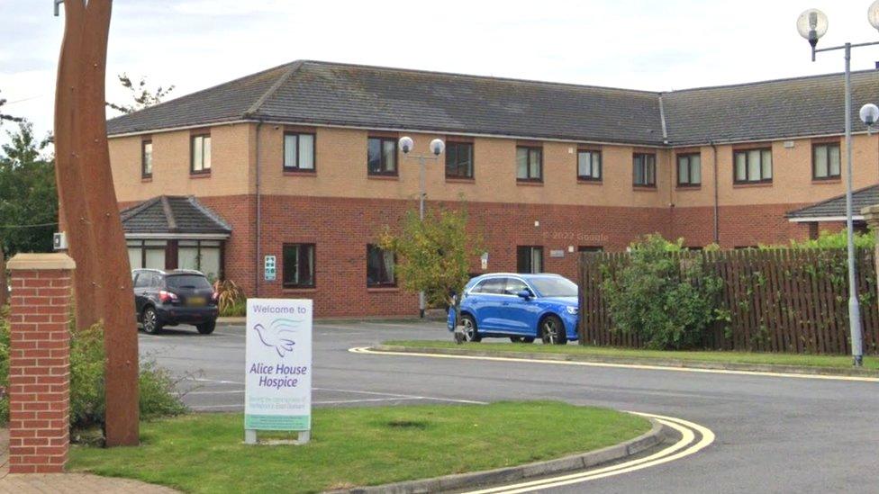 Streetview of hospice, a two-storey brick building