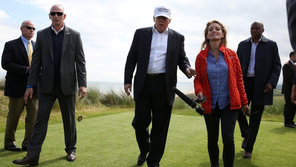 Katy Tur interviews Donald Trump at his golf course