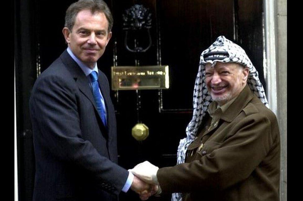 Tony Blair and Yasser Arafat