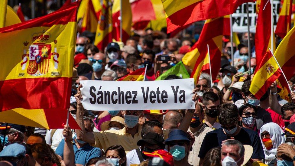 Protesters in Madrid