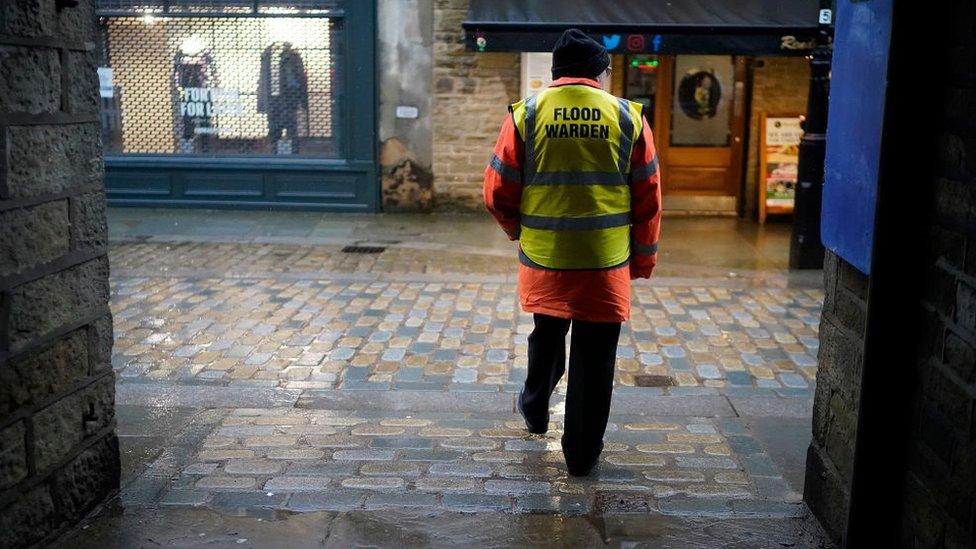 Flood warden in Hebden Bridge