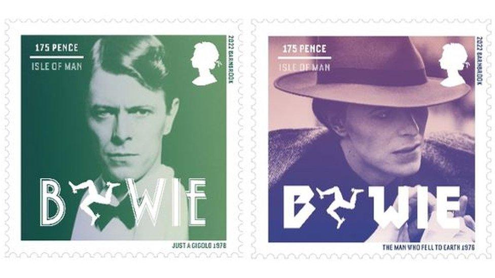 A selection of David Bowie stamps