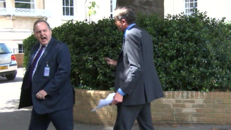 Lord Dartmouth and BBC reporter Paul Barltrop