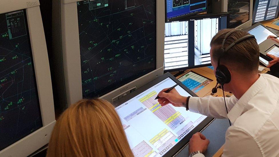 Air traffic controller using a digital system