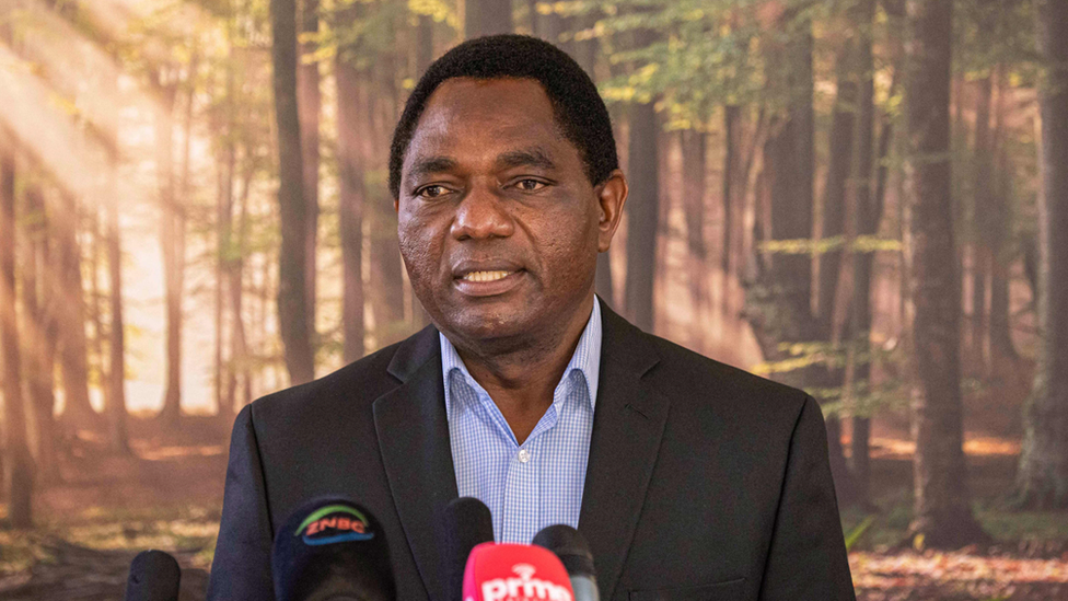 Zambian president Hakainde Hichilema