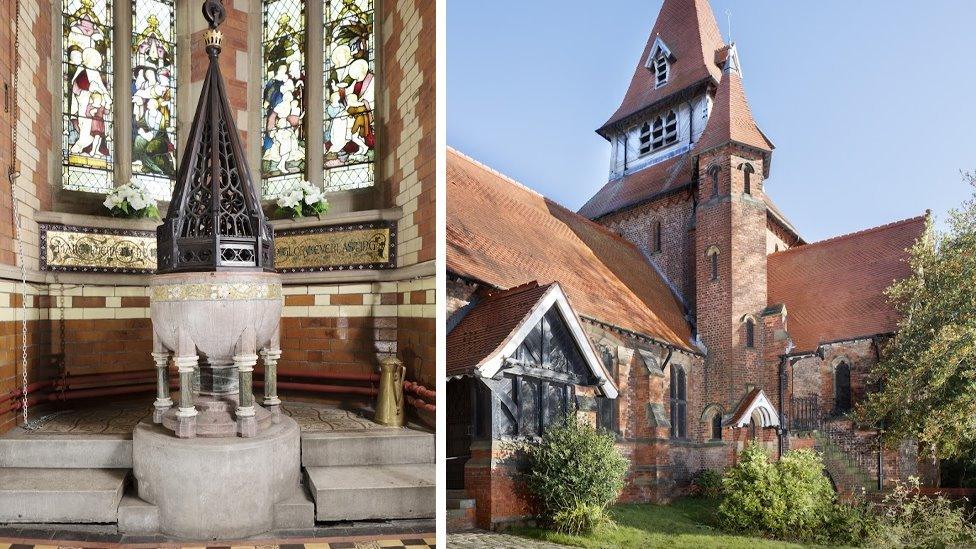 Parish Church of St Anne and the sinking font