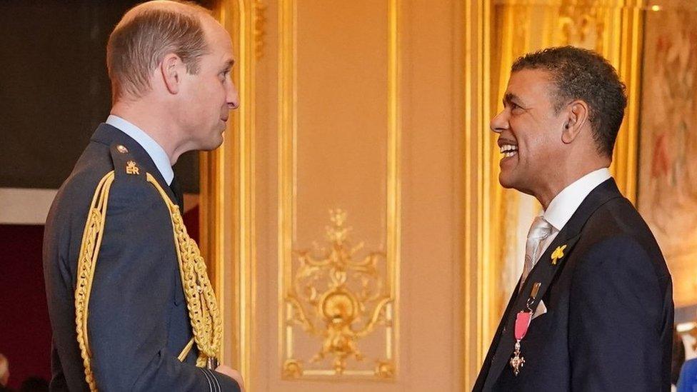 The Prince of Wales and Chris Kamara MBE