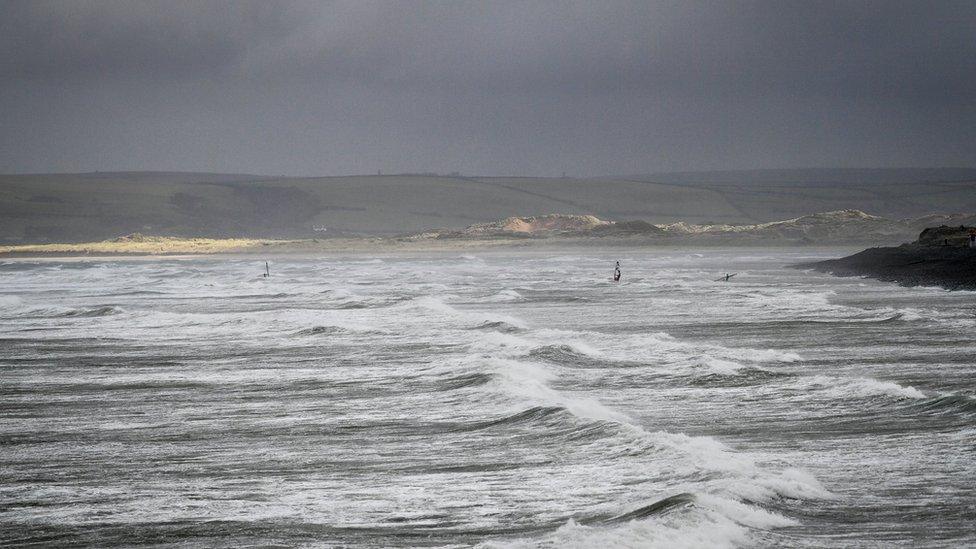 Windsurfers in Devon