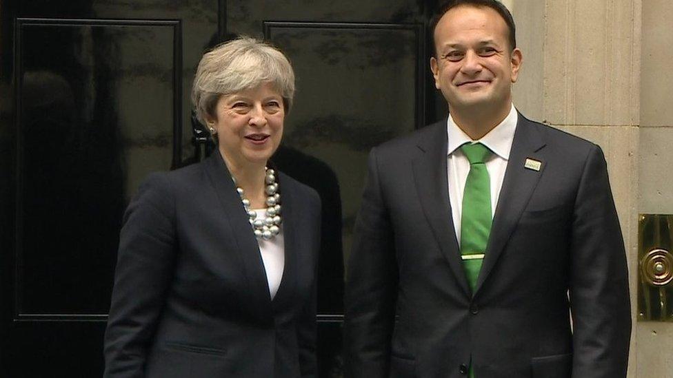 Theresa May greets Leo Varadkar