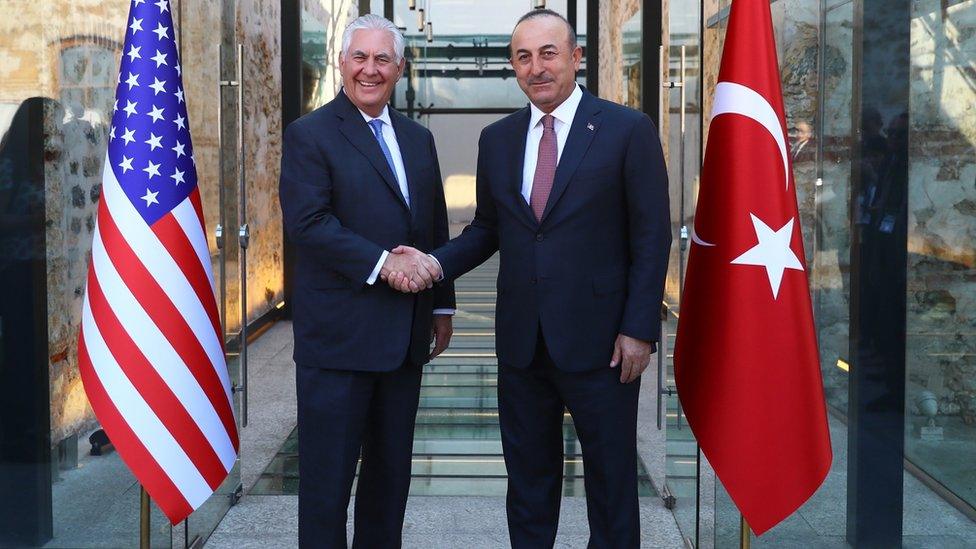 Rex tillerson meets Turkey FM