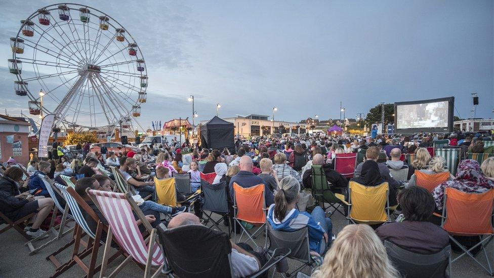 An open-air cinema in Barry