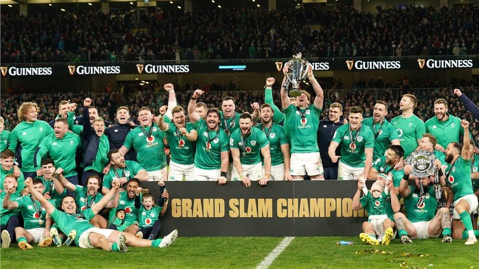 Ireland celebrate their win