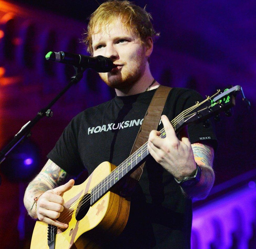 Ed Sheeran at the Natural History Museum