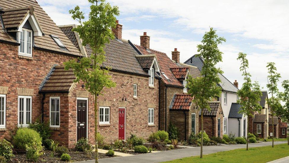 row of modern houses