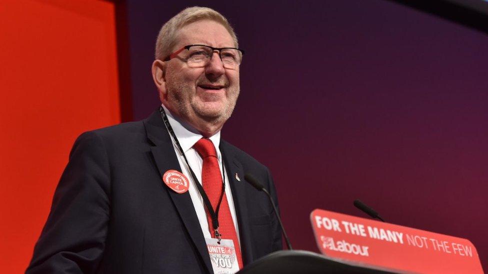 Len McCluskey at Labour party conference in Brighton