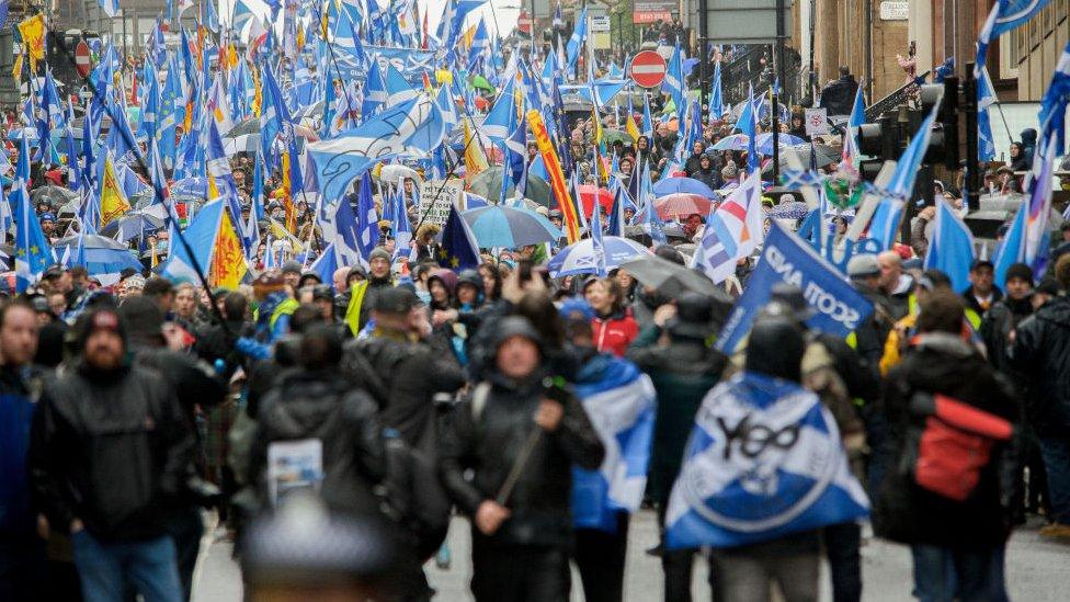 independence march in glasgow