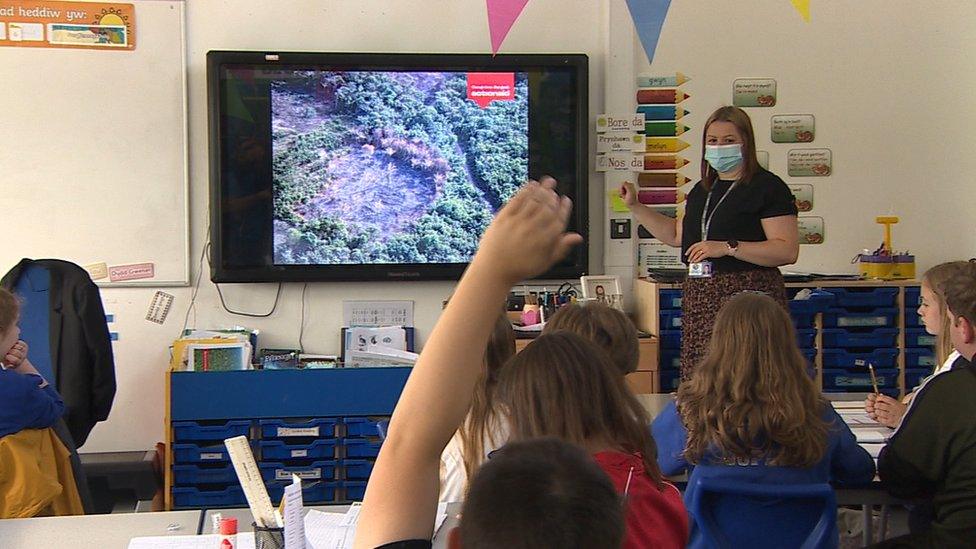 Teacher teaching a class