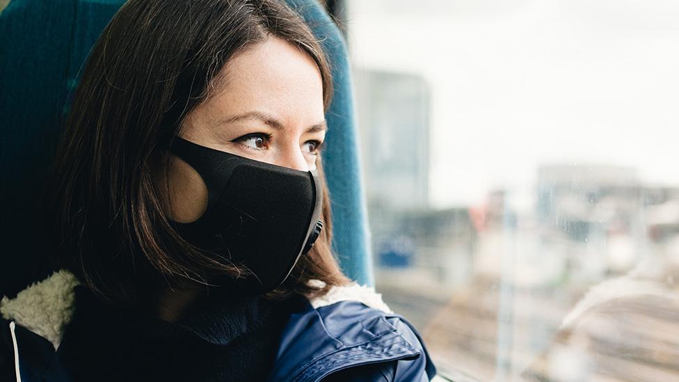 Woman in face mask