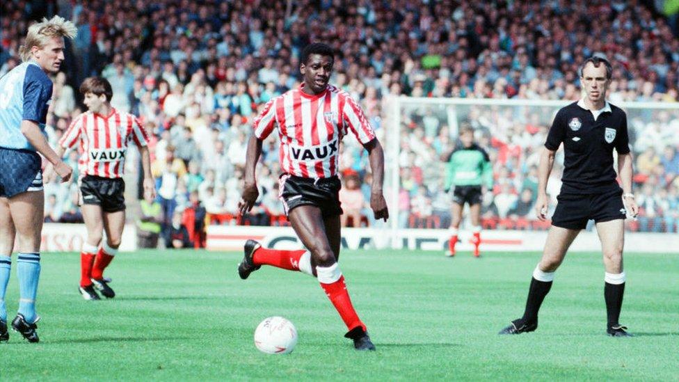 Gary Bennett playing for Sunderland in Division Two league match at Roker Park, 27 August 1989