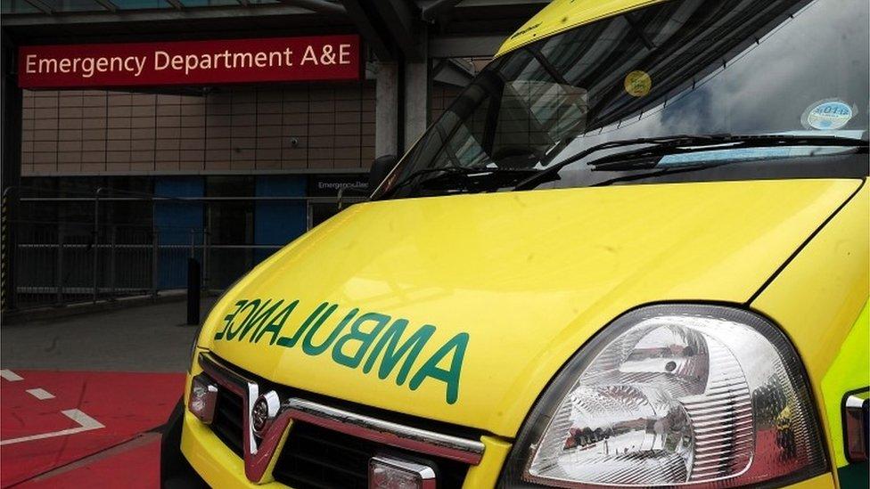 Ambulance outside A&E department