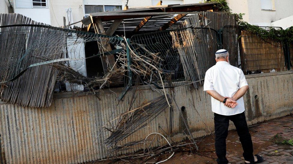 House in Sderot where rocket fell - 14 July