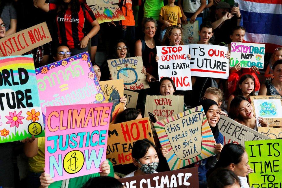 Climate protesters in Bangkok