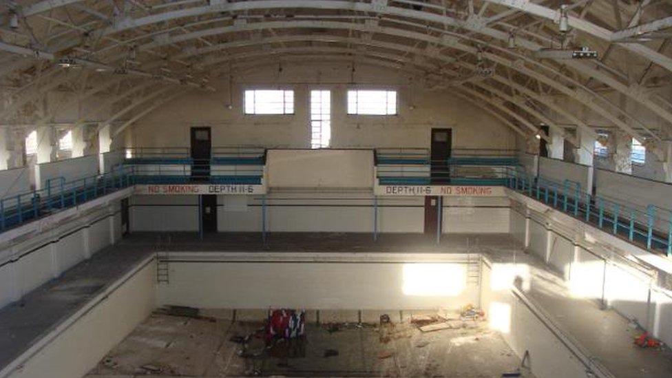 The swimming bath, Royal Navy training establishment, Shotley, Suffolk, taken in 2010.