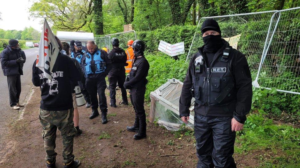 Security officers at the camp