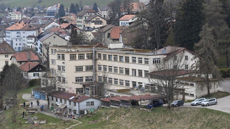 A general view of a closed down factory in Sainte-Croix where the girl was found with her mother