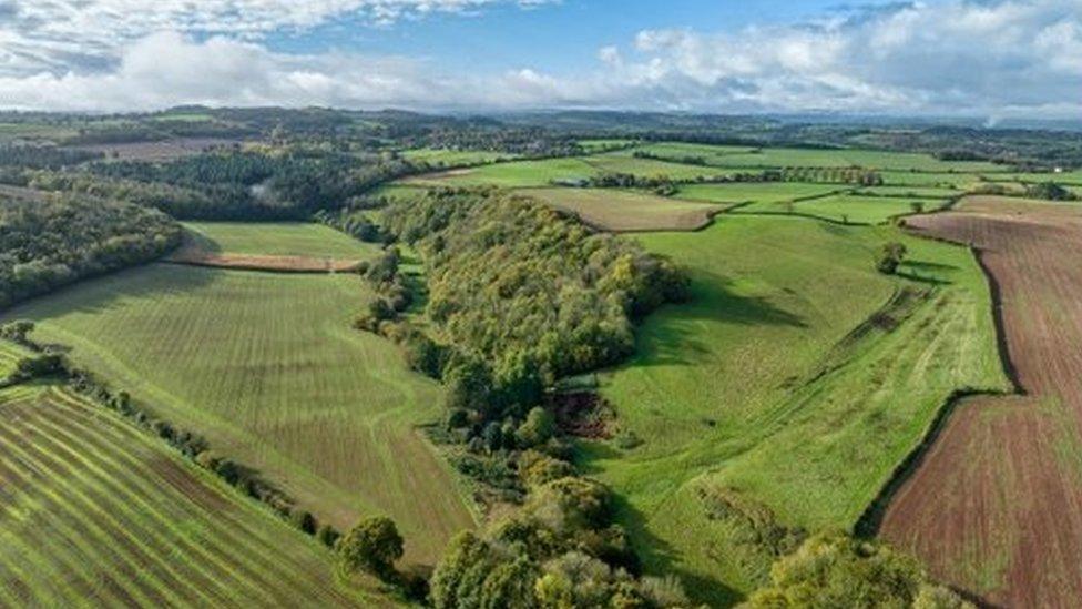 Aerial shot of Lower Wick Farm