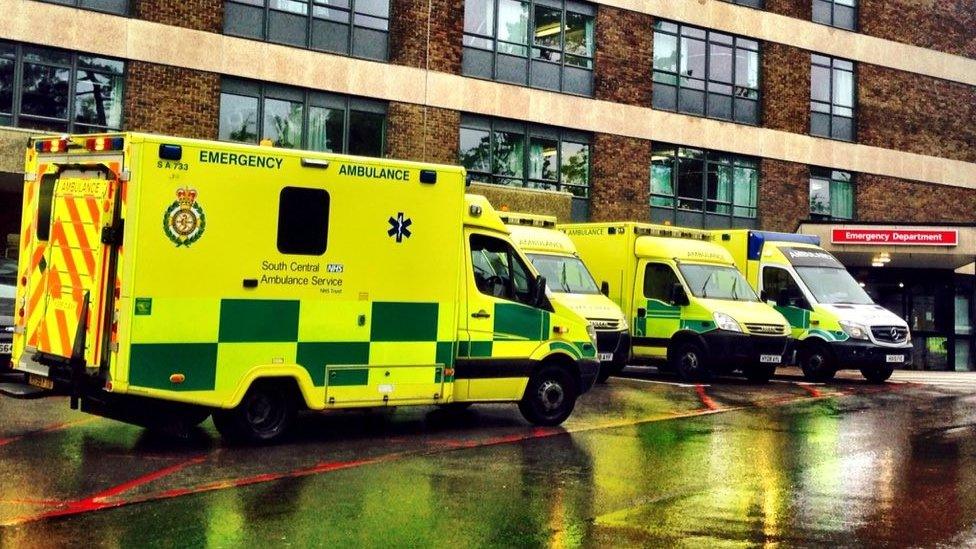 Ambulances at QA hospital