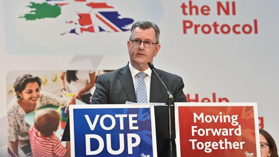 Sir Jeffrey Donaldson at the DUP manifesto launch