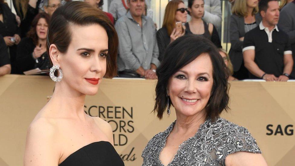 Actor Sarah Paulson (L) and writer Marcia Clark attend The 23rd Annual Screen Actors Guild Awards at The Shrine Auditorium on January 29, 2017