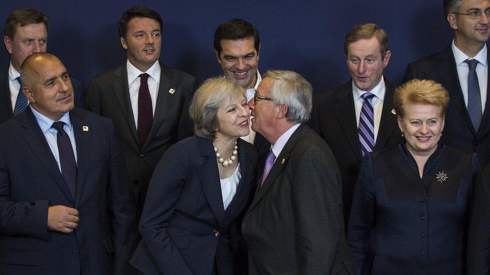 Theresa May and EU leaders