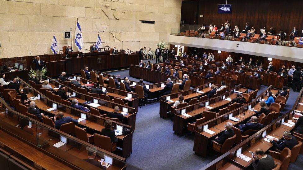 Swearing in ceremony of the Israeli 24th Israeli Knesset (parliament) in Jerusalem (6 April 2021)