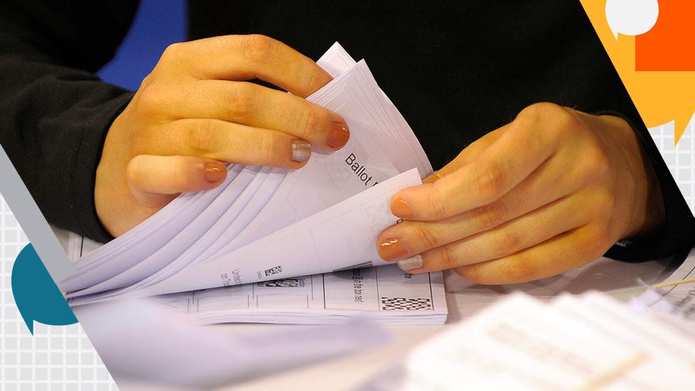 Ballot papers being counted