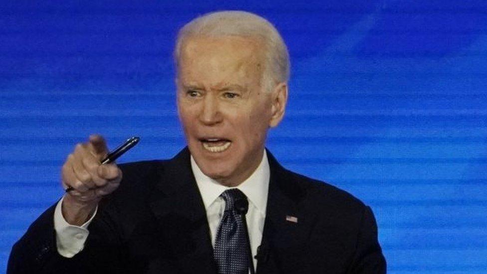 Joe Biden during the debate in Manchester, New Hampshire. Photo: 7 February 2020