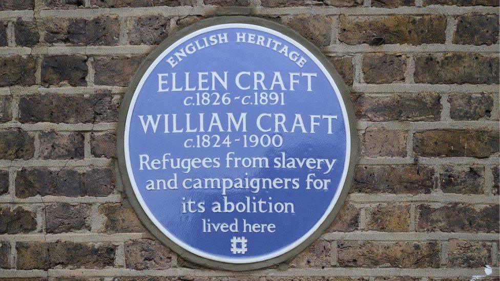 Blue plaque honouring Ellen and William Craft at 26 Cambridge Grove, Hammersmith