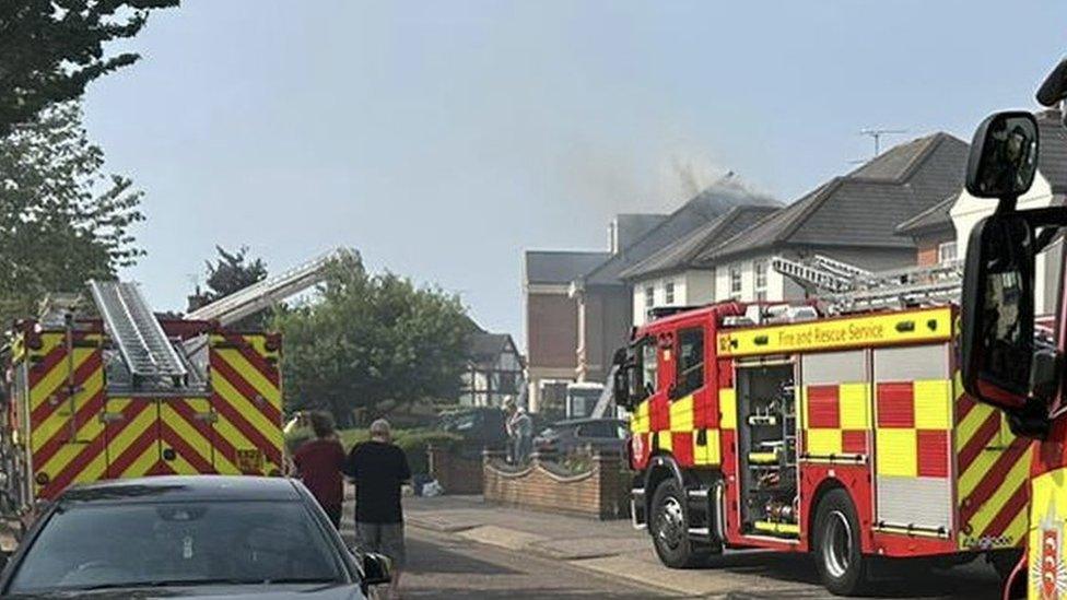 A fire at a house in Bishopsteignton, Shoeburyness