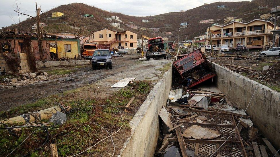 Debris on British Virgin Islands