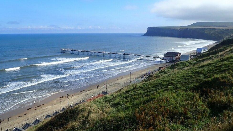 Saltburn beach and pier