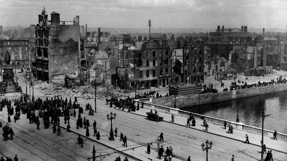 Dublin damaged after the Easter Rising